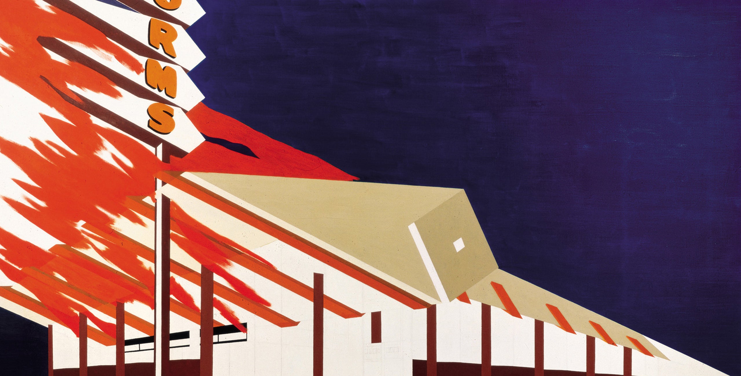  Ed Ruscha’s <em>Norm’s, La Cienega, on Fire</em>, 1964, from the Broad