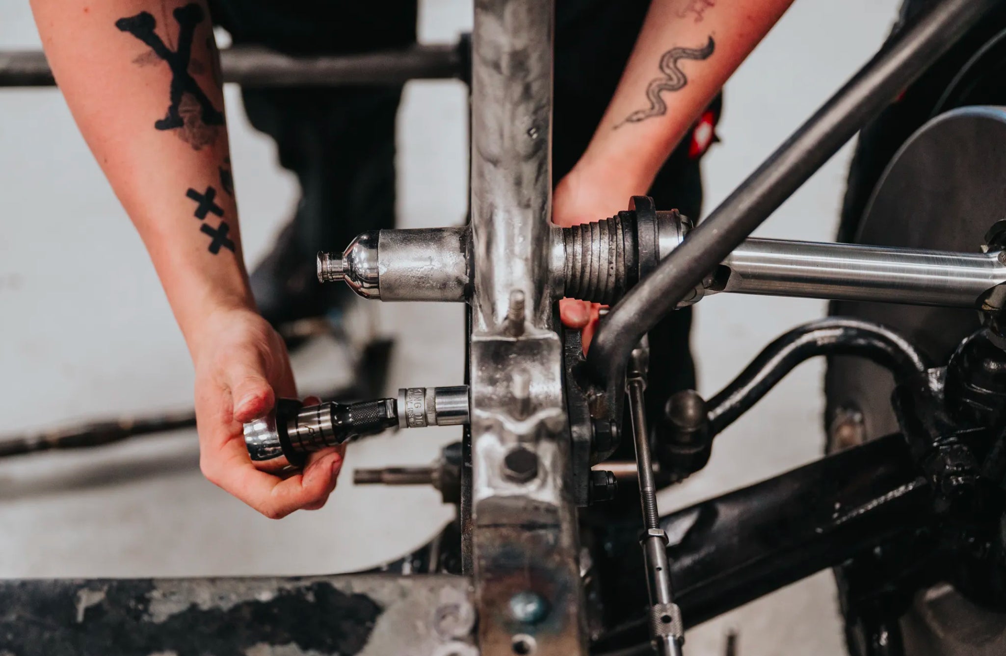 <strong>THE BIG FIX</strong><br/><span>Inside the immaculate garage of Vintage Bentley, where the mechanics use only original tools or recreations made in-house.  Is it ever challenging to find the exact thing needed? &ldquo;Well, it&rsquo;s only taken 28 years,&rdquo; says William Medcalf, the founder</span>