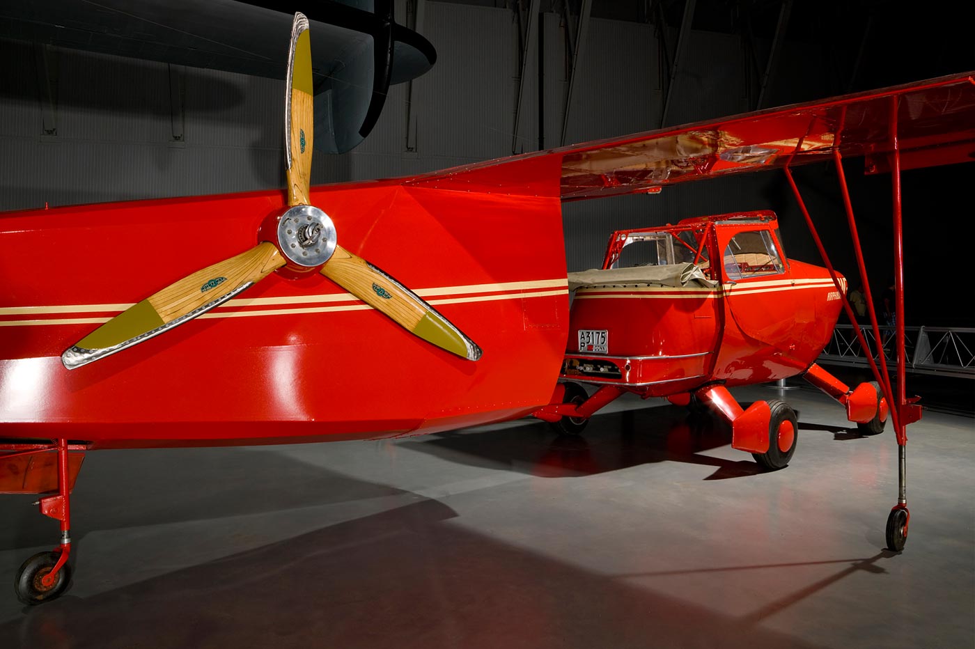                             Fulton’s ingenious Airphibian, on display at the Smithsonian National Air and Space Museum in Washington, DC