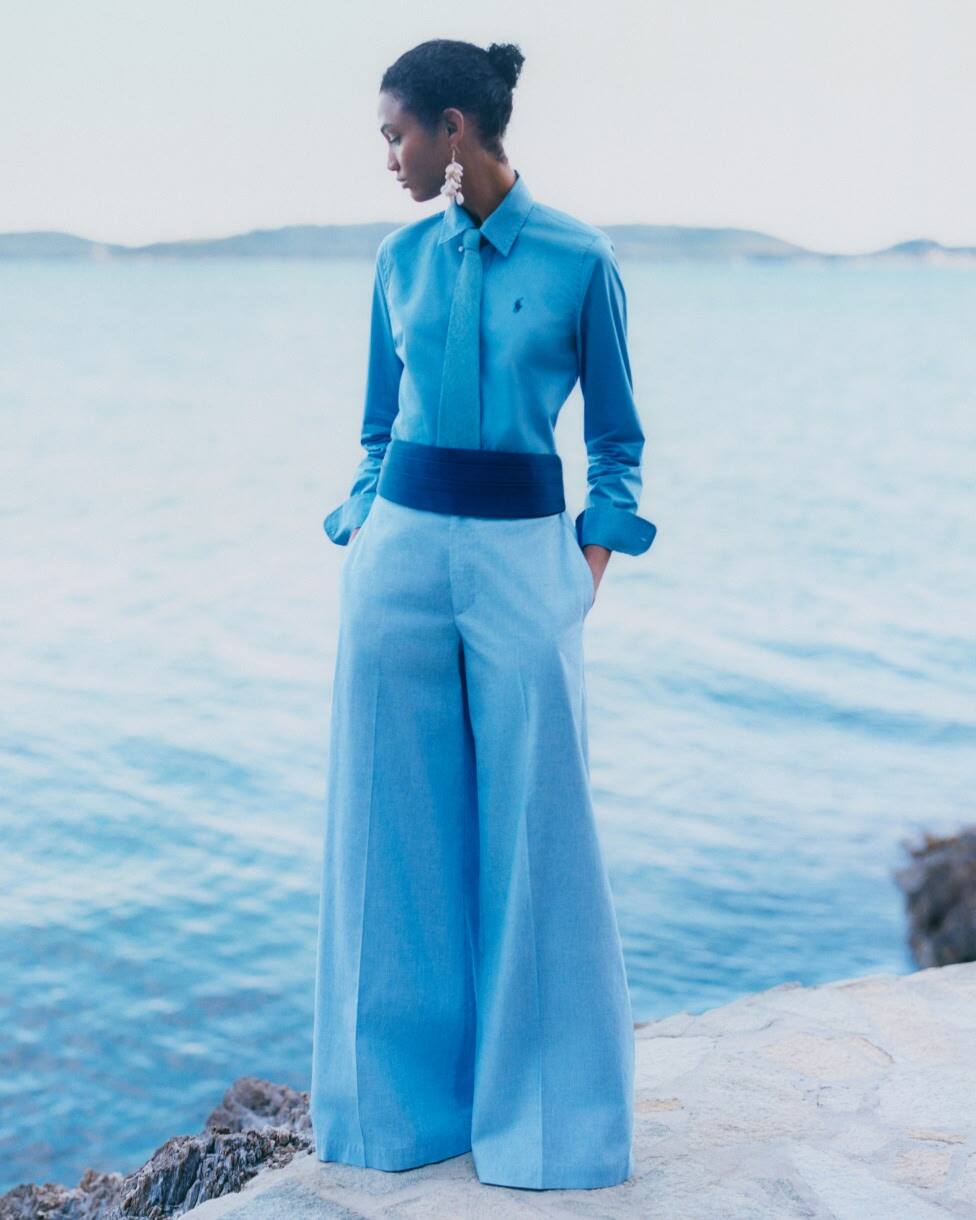 Cotton Relaxed Wide-Leg Trousers