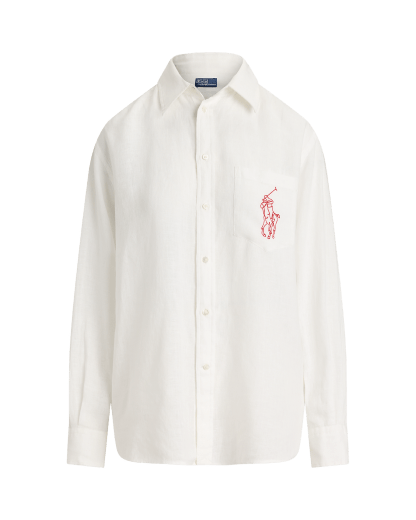 Oversize Fit Big Pony Linen Shirt