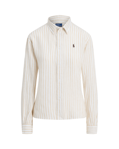 Classic Fit Striped Cotton-Linen Shirt 