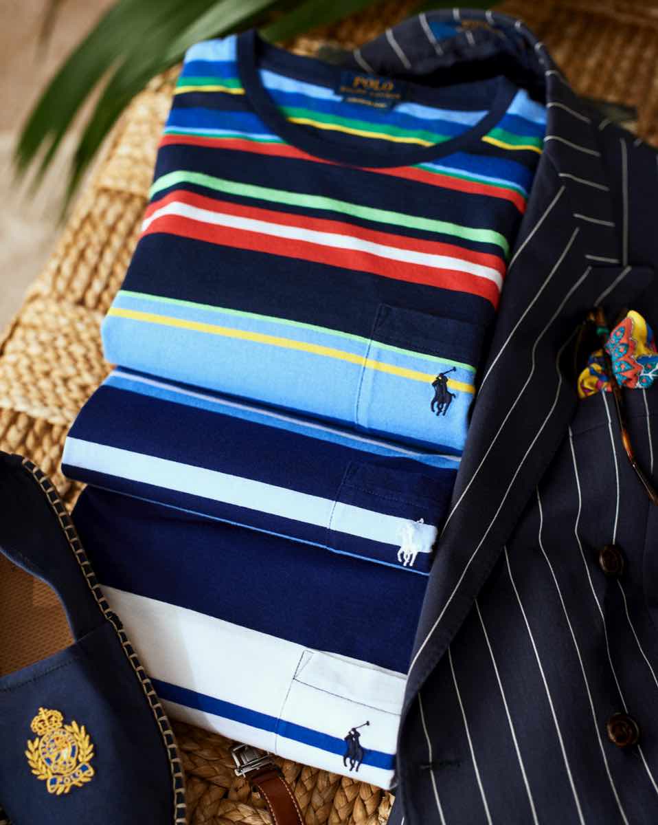 Custom Slim Fit Striped Crewneck T-Shirt