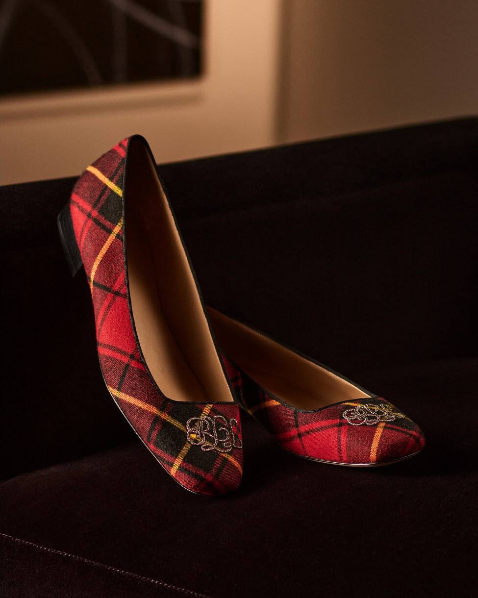 Emellie Logo Plaid Ballet Flat