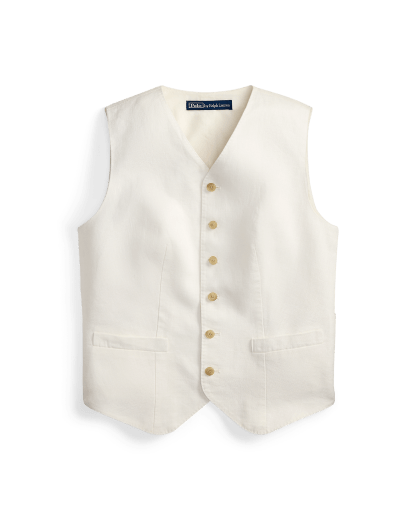 Lniana kamizelka na guziki