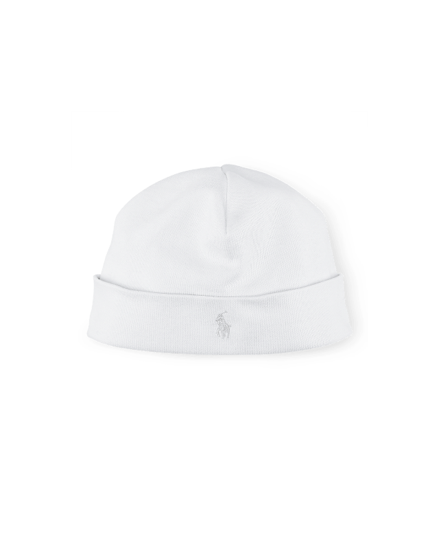 Biała czapka beanie