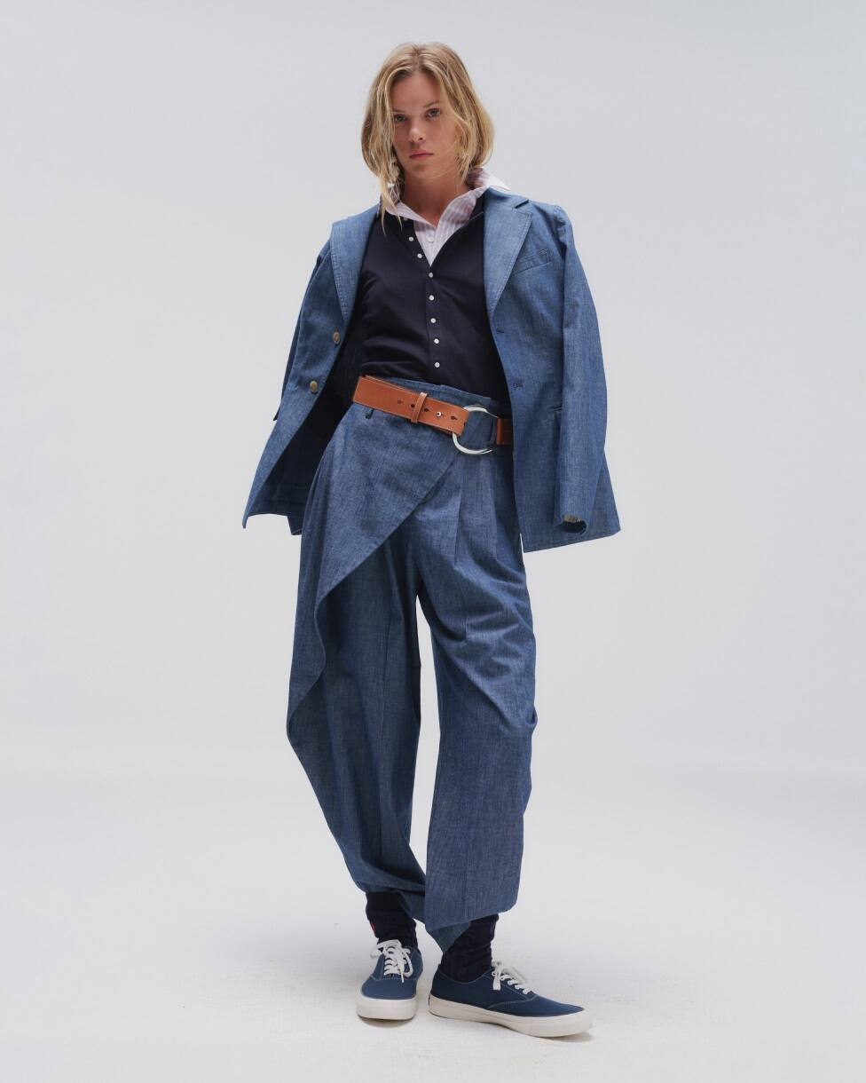 Jednorzędowy blazer Chambray