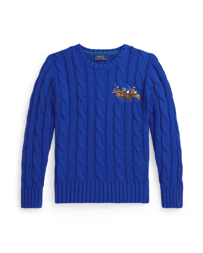 Bawełniany sweter Triple-Pony warkoczowy