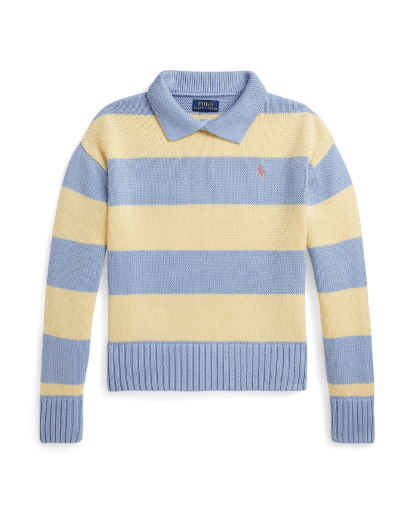 Bawełniany sweter Polo w paski