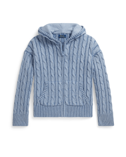 Rozpinana bluza z kapturem, warkocz